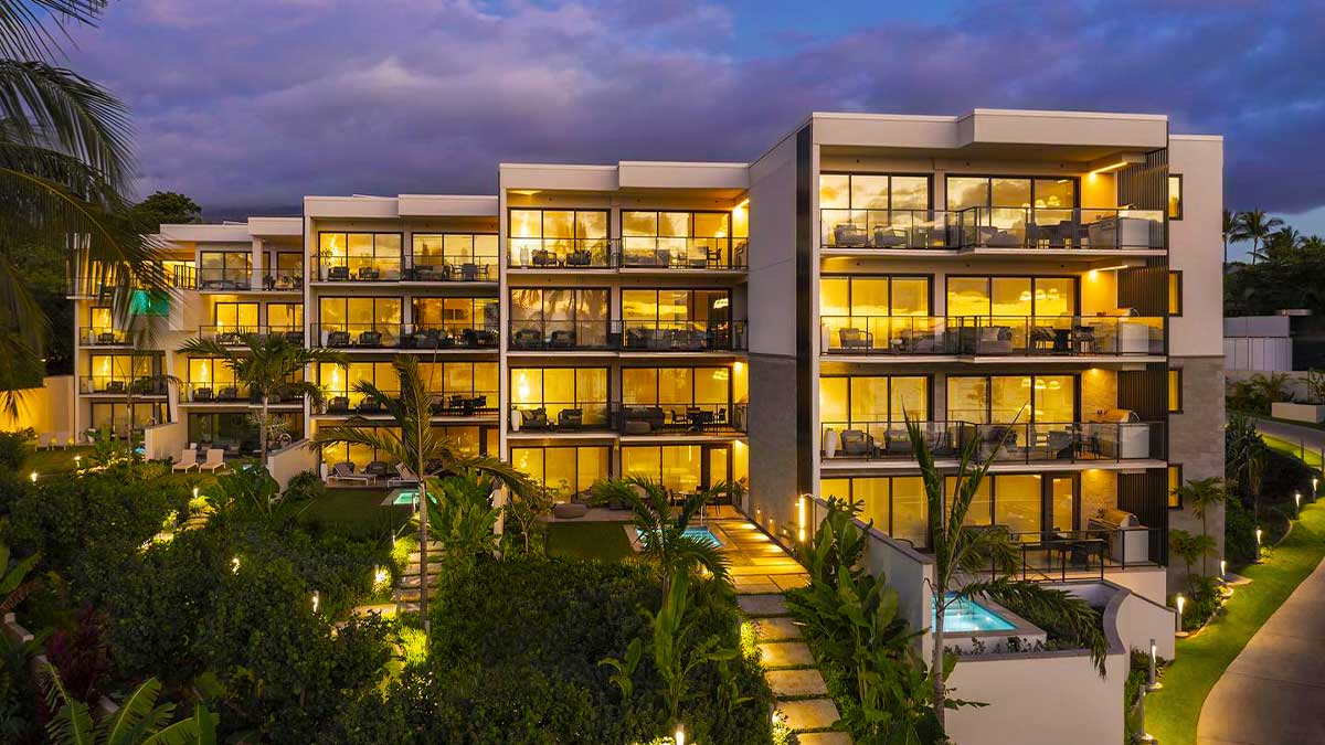 A distance view of Wailea resort